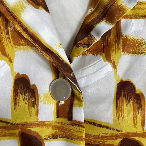 Vintage  Abstract Painting White Mini Shirt Dress‎ 12 - Picture 4 of 7